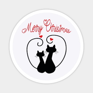 Christmas cat love Magnet